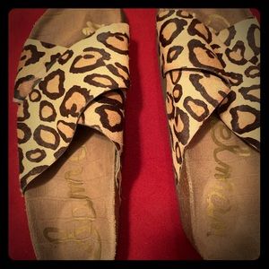 Sam Edelman pony hair leopard slides